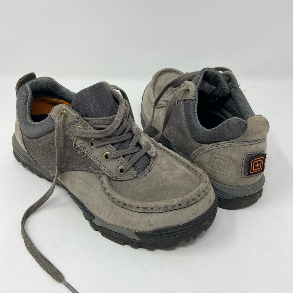 5.11 Tactical Pursuit Worker Leather Oxford Sneaker Boots in Gunsmoke Gray